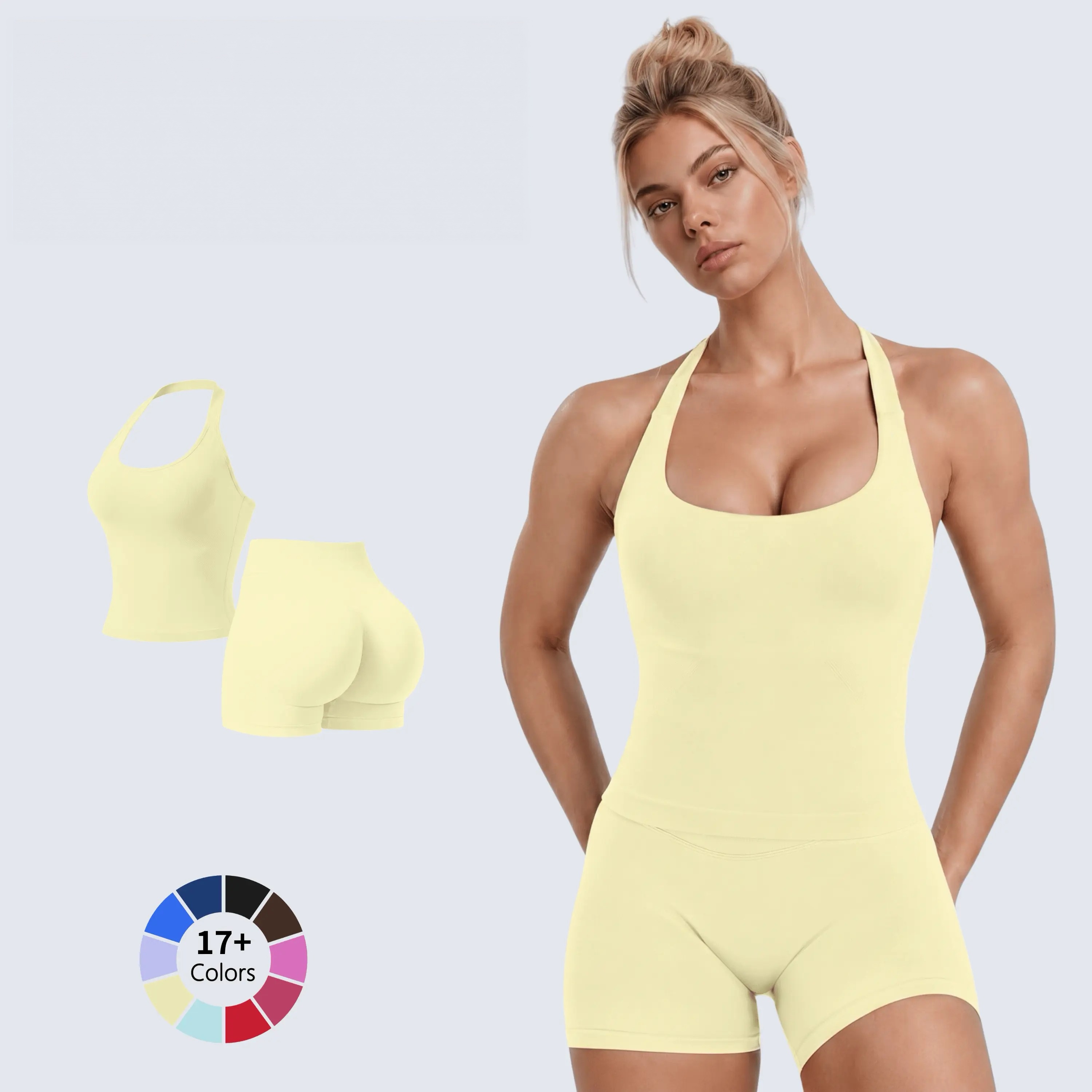 Halter Top & Sports Shorts Set
